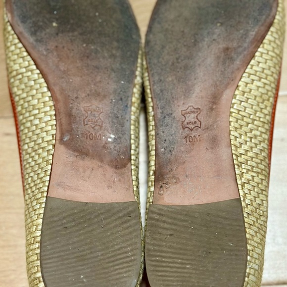 TORY BURCH Orange Patent Basket Weave Ballet - Picture 9 of 9